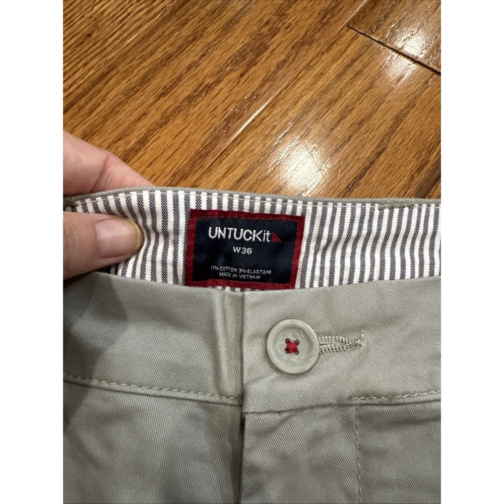 UNTUCKit Men's 9" Chino Shorts Size 36 Gray NEW Flat Front Summer Casual - Picture 3 of 7